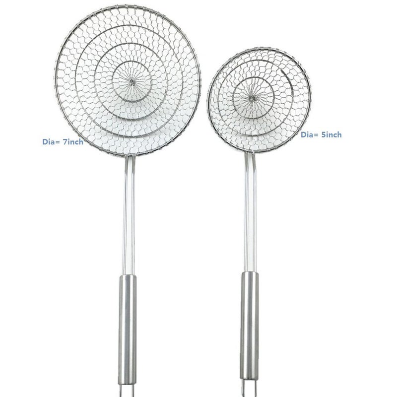 i Kito Stainless Steel Asian Spider Strainer Professional Kitchen Wire Skimmer with Spiral Mesh Basket Tools (Dia 7inch) - Image 5